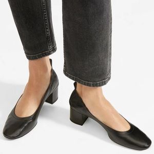 EVERLANE | Black The Day Heel Leather Pumps